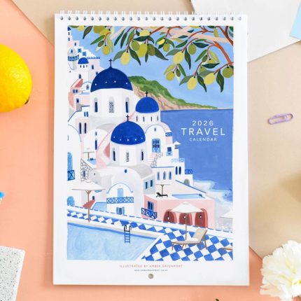 2026 Travel Calendar Illustrated 12 Month
