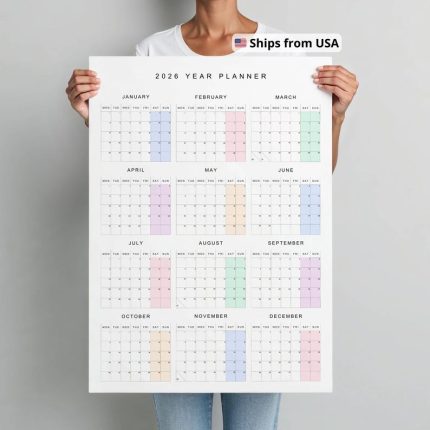 2026 Minimalist Year Planner Poster