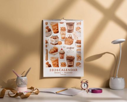 2026 Coffee Wall Calendar A4 12 Month
